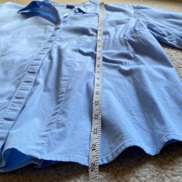 Duo Maternity baby blue lace up/tie back button down shirt M - Picture 14 of 17